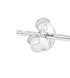 STEM-126, Men 925 Sterling Silver Push Back Stud Earrings -11mm Square Silver Color