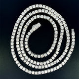 Moissanite Stone D Color Unisex Tennis Chain 3mm Width 20Inch Length-silver color