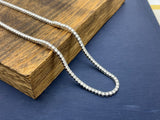 Moissanite Stone D Color Unisex Tennis Chain 3mm Width 20Inch Length-silver color