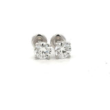 Moissanite Stone Sterling Silver Unisex Stud Earrings 5mm Round (0.5CT) Screw Back-gold or silver color