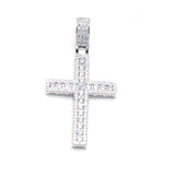 STPM-342, Men and Women S925 Sterling Silver Icy Bling Bling Cross Pendant-Gold or Silver color