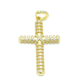 STPM-357, Men and Women S925 Sterling Silver Icy Bling Bling Cross Pendant-Gold or Silver color