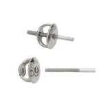 Moissanite Stone Sterling Silver Unisex Stud Earrings 5mm Round (0.5CT) Screw Back-gold or silver color