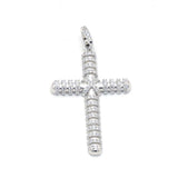 STPM-357, Men and Women S925 Sterling Silver Icy Bling Bling Cross Pendant-Gold or Silver color
