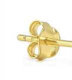 STEM-RD, Sterling Silver Stud Earrings push Back-2mm Width Round Gold or Silver Black