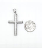 STPM-358, Men S925 Sterling Silver Icy Bling Bling Cross Pendant- gold or silver color