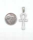 STPM*134, Men and Women S925 Sterling Silver Icy Bling Bling Ankh Pendant-gold or silver color