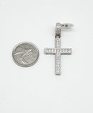 STPM-342, Men and Women S925 Sterling Silver Icy Bling Bling Cross Pendant-Gold or Silver color