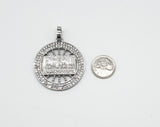 SP-1132, Stainless Steel Last Supper Pendant-gold or silver color, 47mm round, 65mm high, 4mm thick