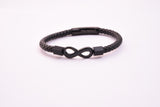 LBM-427,Stainless Steel Infinity Clasp Leather Bracelet-gold or silver color, Width-6mm,Length-8.25''