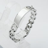SBM-341, Men Wmen Stainless Steel Dog Tag Bracelet Width-8mm,12mm,16mm, Length-8.5''