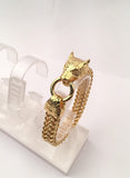 SBM-522, Stainless Steel Wolf Head Bracelet-Width-12mm, Length-8.5'', 5mm thick