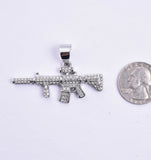 SP-1059,Stainless Steel AK-47 Rifle pendant-gold or silver color, 50mm width, 35mm high, 5mm thick
