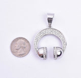 SP-1067, Stainless Steel Head-phone Pendant- gold or silver