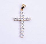 SP-1130, Stainless Steel Icy Cross Pendant-gold or silver color, 28mm width, 55mm high, 5mm thick