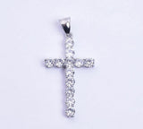 SP-1130, Stainless Steel Icy Cross Pendant-gold or silver color, 28mm width, 55mm high, 5mm thick