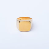 SRM-127, Stainless Steel Square Plain Fashion Ring-gold or silver color-13mm X 13mm Width, 3mm thick