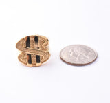 SRM-287, Unisex Stainless Steel Dollar Sign Ring-gold or silver color, 20mm X 20mm Width, 2mm thick