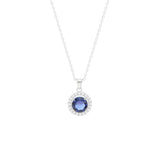STNW-182, Sterling Silver Cubic Zirconium Stone Necklace