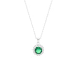 STNW-182, Sterling Silver Cubic Zirconium Stone Necklace