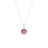 STNW-182, Sterling Silver Cubic Zirconium Stone Necklace