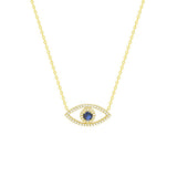 STNW-252, 925 Sterling Silver Evil Eyes Pendant Necklace-gold color or silver color