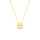 STNW-316, Women 925 Sterling Silver Dangling Charm Necklace- gold or silver color