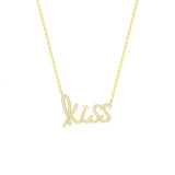 STNW-406, Women 925 Sterling Silver Kiss Pendant Necklace-silver color