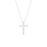STNW-414, Sterling Silver Icy Cross Pendant Necklace-gold or silver color