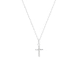 STNW-415, Sterling Silver Tiny Cross Pendant Necklace gold or silver color