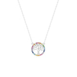 STNW-450, 925 Sterling Silver Family tree of Rainbow- gold or silver color