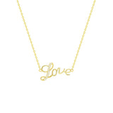 STNW-46, Sterling Silver "Love" Pendant Necklace - gold or silver color