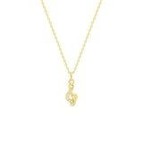 STNW-541, Sterling Silver Music Treble Clef Pendant Necklace - silver color