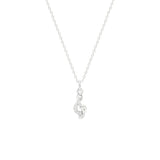STNW-541, Sterling Silver Music Treble Clef Pendant Necklace - silver color