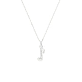 STNW-545, Sterling Silver Music Eighth Note Pendant Necklace- gold color