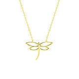 STNW-724, Sterling Silver Dragonfly Necklace silver color