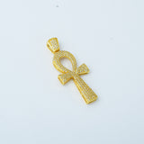 STPM*134, Men and Women S925 Sterling Silver Icy Bling Bling Ankh Pendant-gold or silver color