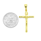STPM-161, Men Solid 925 Sterling Silver Cross Pendant-Gold or Silver color