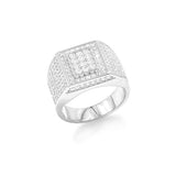 STRM-96, Men S925 Sterling Silver Icy out Bling Bling Rectangle Shape ring-gold or silver color