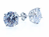 STEM-RD, Sterling Silver Stud Earrings Push Back-4mm Width Round Gold or Silver color