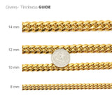 Stainless Steel 9mm Width Miami Cuban Chain,2.5mm thick-gold or silver color