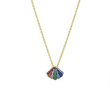 STNW-472, 925 Sterling Silver Shell Shape of Rainbow - silver color
